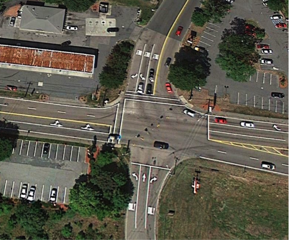 Medway Road and Beaver Street Intersection:
This section of text contains an aerial photograph of Medway Road at Beaver Street.