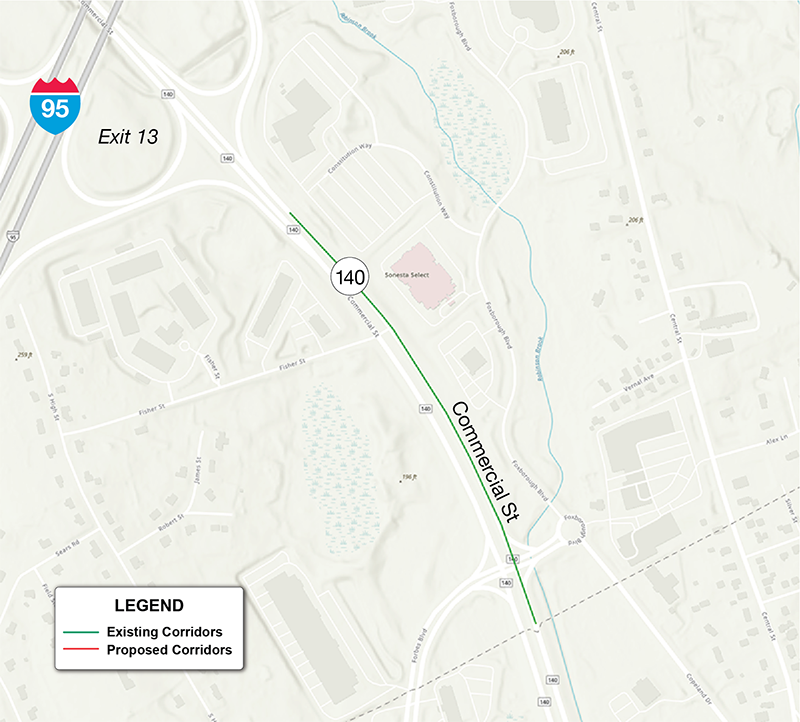 Figure 9a
This figure shows the existing corridor in Foxborough.