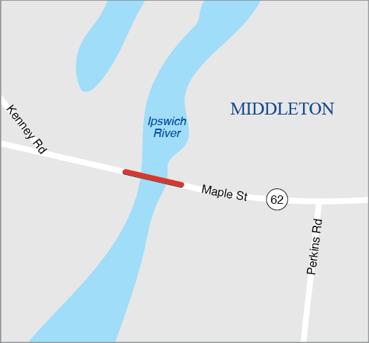Middleton: Bridge Replacement, M-20-003, Route 62 (Maple Street) over Ipswich River Middleton: Bridge Replacement, M-20-003, Route 62 (Maple Street) over Ipswich River
