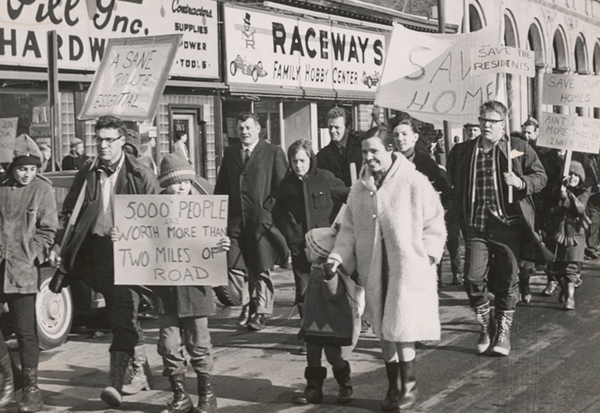 Photo of a highway protest Photo of a highway protest